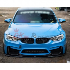PSM Style Dry Carbon Fiber Front Lip With Under Lip For BMW M3 M4 F80 F82 F83 2014-2020