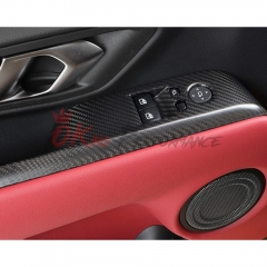Dry Carbon Fiber Interiors Window Switch Panel Cover Trim Kits For Toyota Supra MK5 A90 A91 GR