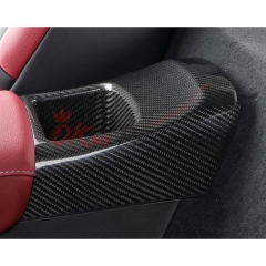 Dry Carbon Fiber Interiors Rear Armrest Console Storage Cover Kits For Toyota GR Supra MK5 A90 A91 2019-2024