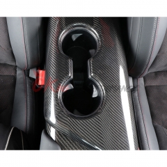 Dry Carbon Fiber Interiors Armrest Console Cup Holder Cover Kits For Toyota Supra MK5 A90 A91 GR