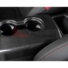 Dry Carbon Fiber Interiors Armrest Console Cup Holder Cover Kits For Toyota Supra MK5 A90 A91 GR