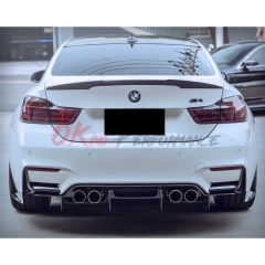 PSM Style Dry Carbon Fiber Rear Diffuser For BMW M3 M4 F80 F82 F83 2014-2020