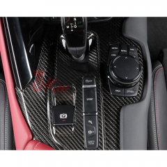 Dry Carbon Fiber Interiors Kits Gear Shift Panel Trim Cover For Toyota GR Supra A90 A91 MK5 2019-2024