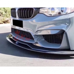 PSM Style Dry Carbon Fiber Front Lip With Under Lip For BMW M3 M4 F80 F82 F83 2014-2020