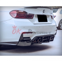 PSM Style Dry Carbon Fiber Rear Diffuser For BMW M3 M4 F80 F82 F83 2014-2020