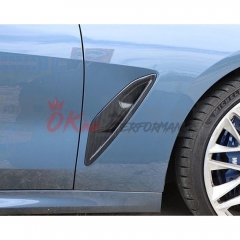 OEM Style Dry Carbon Fiber Fender Side Vent Trim For BMW 8 Series G14 G15 G16 2018-2025
