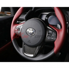 Dry Carbon Fiber Interiors Steering Wheel Switch Panel Trim Kits For Toyota GR Supra MK5 A90 A91 2019-2024