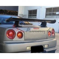 OEM V-Spec Nismo Z-Tune Style Carbon Fiber Rear Spoiler Wing For Nissan R34 GTR GTT 1998-2002