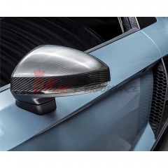 Dry Carbon Fiber Stick On Mirror Cover For Audi R8 2016-2024