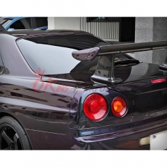 Jun Style Carbon Fiber Rear Spoiler High Brackets Base For Nissan R34 GTR 1998-2002