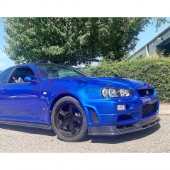 OEM V-Spec Style Carbon Fiber Front Bumper Lip For Nissan R34 GTR 1998-2002