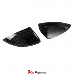 Dry Carbon Fiber Stick On Mirror Cover For Audi R8 2016-2024