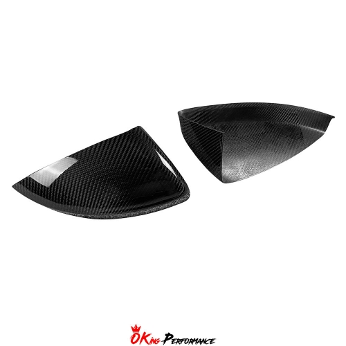 Dry Carbon Fiber Stick On Mirror Cover For Audi R8 2016-2024