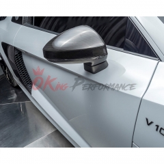 Dry Carbon Fiber Stick On Mirror Cover For Audi R8 2016-2024