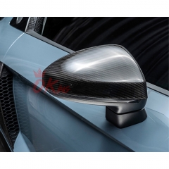 Dry Carbon Fiber Stick On Mirror Cover For Audi R8 2016-2024