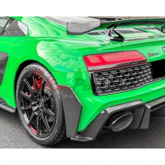 GT RWD Style Dry Carbon Fiber Rear Bumper Canards Splitter For Audi R8 2020-2024