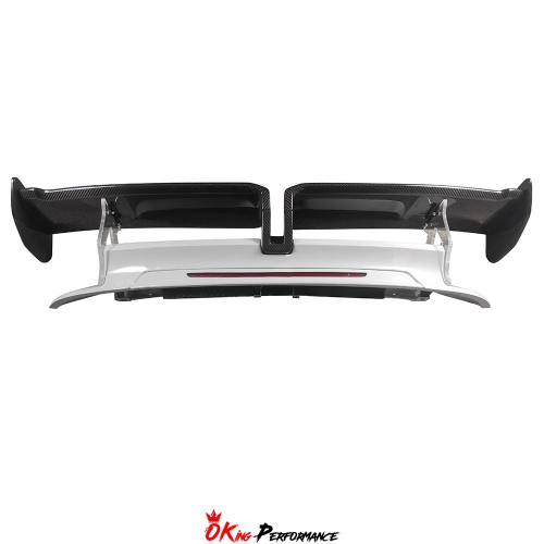 TechArt Style Dry Carbon Fiber With Portion Primer Rear Spoiler For Porsche 911 992 Carrera S 2019-2023