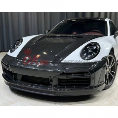 TopCar Stinger Style Dry Carbon Fiber with Portion Primer Front Bumper For Porsche 911 992 Carrera S 2019-2023