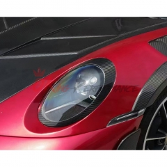 Dry Carbon Fiber Headlight Trim Cover For Porsche 911 992 Carrera S 2019-2023