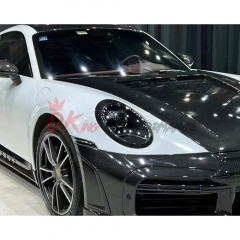 Dry Carbon Fiber Headlight Trim Cover For Porsche 911 992 Carrera S 2019-2023