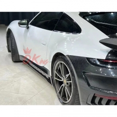 TopCar Style Dry Carbon Fiber Side Skirt For Porsche 911 992 Carrera S 2019-2023
