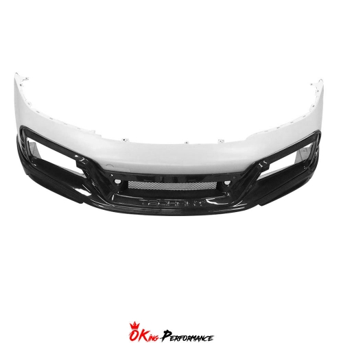 TopCar Stinger Style Dry Carbon Fiber with Portion Primer Front Bumper For Porsche 911 992 Carrera S 2019-2023