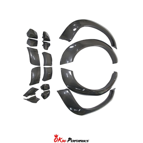 Hellcat Style Carbon Fiber Wide Body Wheels Flares Fender Extension For Dodge Challenger 2015-2023