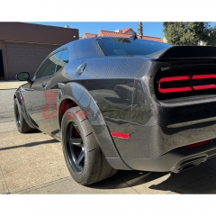 Hellcat Style Carbon Fiber Wide Body Wheels Flares Fender Extension For Dodge Challenger 2015-2023