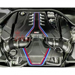S63 V8 Dry Carbon Fiber Engine Bay Cover For BMW 5 Series F90 M5 2017-2023