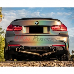 MP Style Carbon Fiber Rear Diffuser 2 tips For BMW 3 Series F30 2013-2018