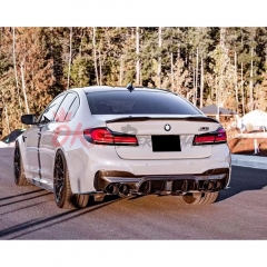Carbon Fiber Rear Diffuser With LED Light For BMW 5 Series F90 M5 2017-2023