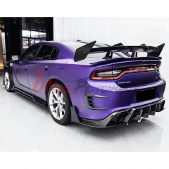 CMST Style Carbon Fiber Rear Bumper Canards For Dodge Charger 2015-2023