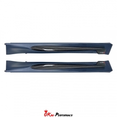 GTAM Style PP Side Skirt with Carbon Fiber Side Blades For Alfa Romeo Giulia 2016-2023