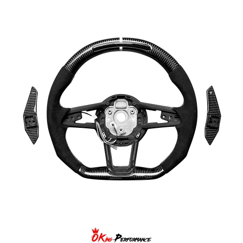 LED Display Shift Build Carbon Fiber Customs Steering Wheel For Audi R8 2016-2024