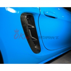 TechArt Style Carbon Fiber Side Vent For Porsche 718 Cayman Boxster 2016-2020