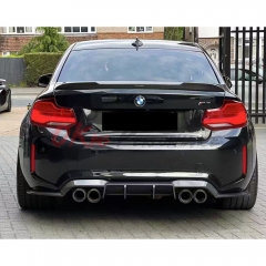 VST Style Carbon Fiber Rear Diffuser (3pcs) For BMW F87 M2 M2C 2016-2019
