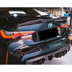 MT Style Dry Carbon Fiber Rear Spoiler For BMW G80 M3 G82 M4 2020-2024