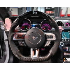 B Style Customize Style Steering Wheel With LED Shift Light For Ford Mustang 2015-2017