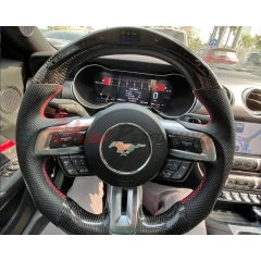 Customize Style Steering Wheel With LED Shift Light (perforated ) For Ford Mustang 2015-2017