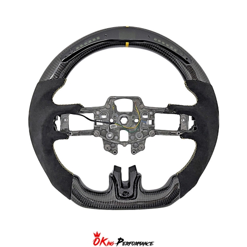 B Style Customize Style Steering Wheel With LED Shift Light For Ford Mustang 2015-2017