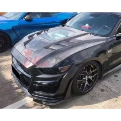Transparent Style Carbon Fiber Hood For Ford Mustang Gen6 S550.1 2015-2017