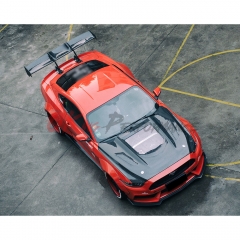 CMST V2 Transparent Style Carbon Fiber with Glass Hood For Ford Mustang 2015-2017