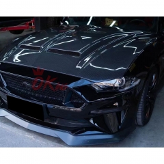 Super Snake Style Carbon Fiber Hood For Ford Mustang 2018-2023