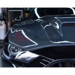 Super Snake Style Carbon Fiber Hood For Ford Mustang 2018-2023