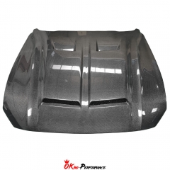 Super Snake Style Carbon Fiber Hood For Ford Mustang 2018-2023