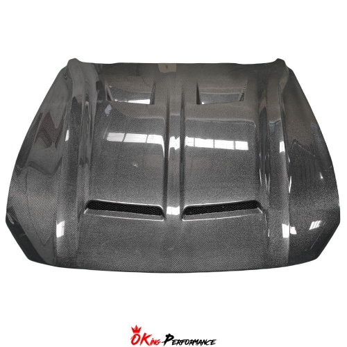 Super Snake Style Carbon Fiber Hood For Ford Mustang 2018-2023