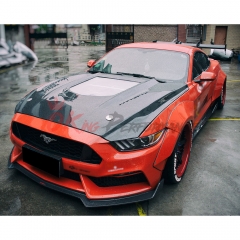 CMST V2 Transparent Style Carbon Fiber with Glass Hood For Ford Mustang 2015-2017