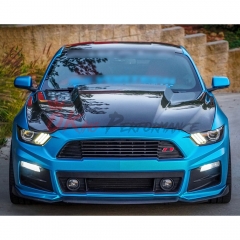 Supercharged Style Carbon Fiber Cowl Hood For Ford Mustang Gen6 S550.1 2015-2017