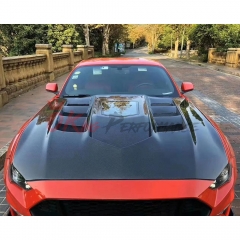 Transparent Style Carbon Fiber Hood For Ford Mustang Gen6 S550.2 2018-2023