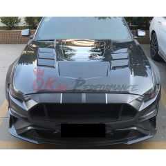 Transparent Style Carbon Fiber Hood For Ford Mustang Gen6 S550.2 2018-2023